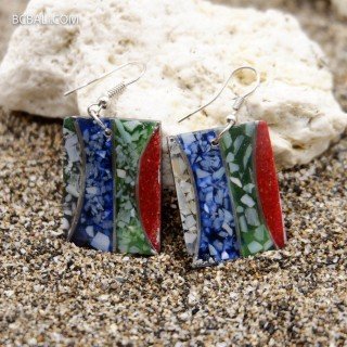 New Design Resin Shell Earrings by Balinese Artisans
